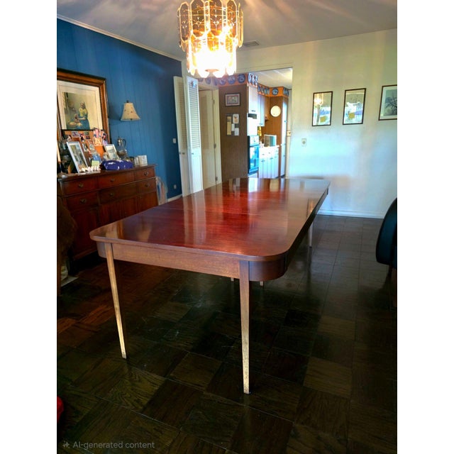 Traditional Mid 20th Century Watertown Slide Expandable Dining Table With Leaves Classic Mid Century Wood 90" For Sale - Image 3 of 11