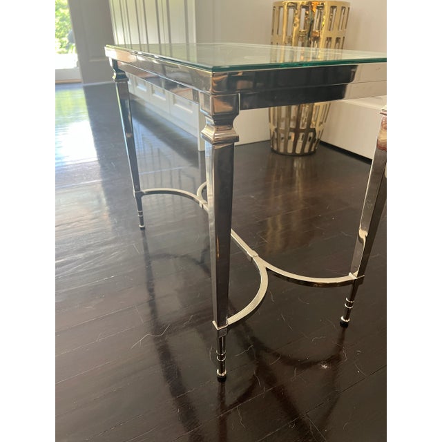 Silver Williams Sonoma Home Metallic or Chrome & Glass Coffee Table For Sale - Image 8 of 10