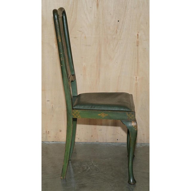 Set of Vintage Chinese Green Side Chairs, 1920s For Sale - Image 14 of 18