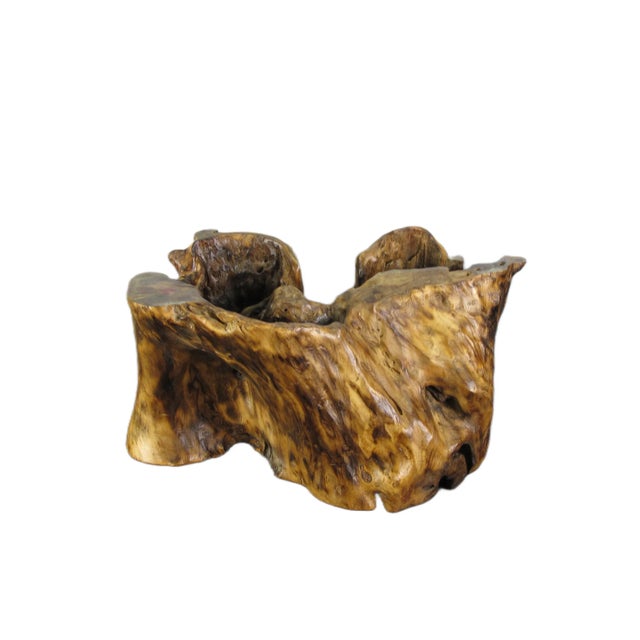 Brown Hand Carved Natural Wood Table Top Sculpture For Sale - Image 8 of 10