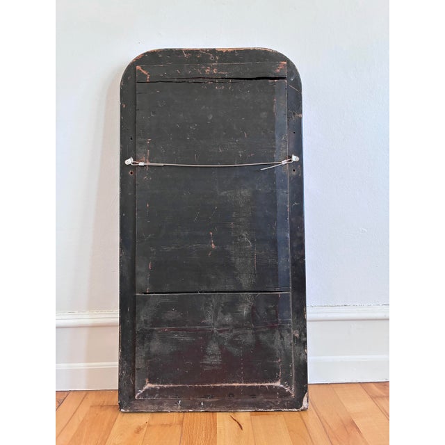 Black Antique French Louis Philippe Full Length Mirror – Black and Gold, Late 19th Century For Sale - Image 8 of 9