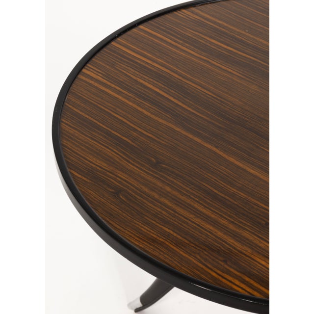 Vintage 3 Legged Macassar and Ebony Wood Side Table in the Style of Ruhlman For Sale In Detroit - Image 6 of 7