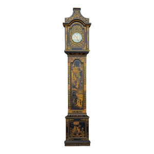 English Georgian Style Chinoiserie Faux Grandfather Wall Mounted Clock - Art