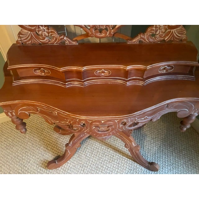 Antique Hand-Crafted Vanity With Unique Detailing. For Sale - Image 4 of 4