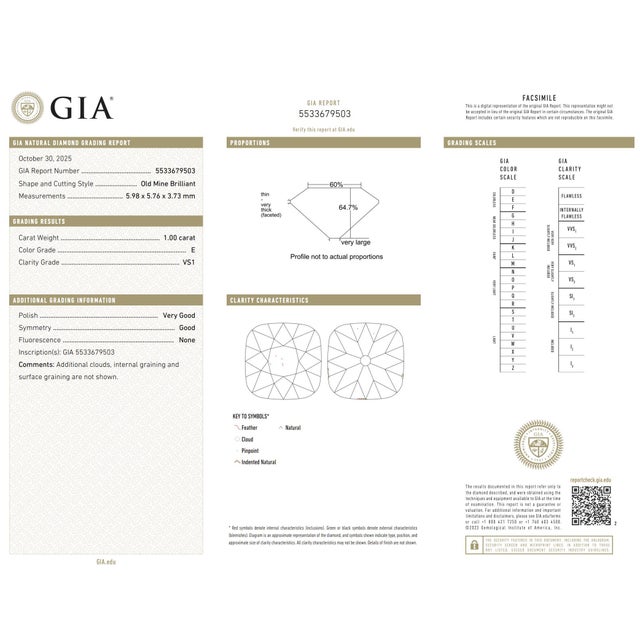 Metal 1930s Art Deco Gia 1.00 Carat Old Mine Cut Diamond Sapphire Engagement Ring, Size 5.5 For Sale - Image 7 of 8