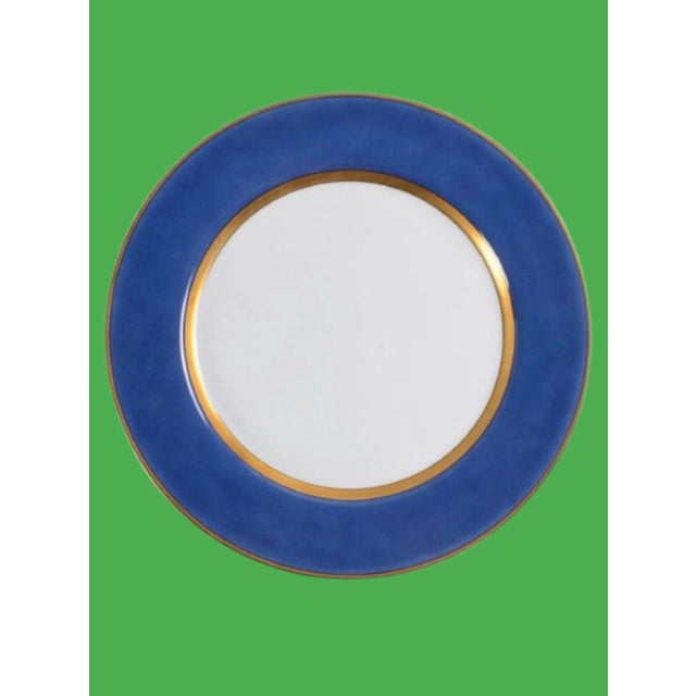 Ceramic Vintage Fitz and Floyd Porcelain Renaissance Blue Platters - Set of 6 For Sale - Image 7 of 10