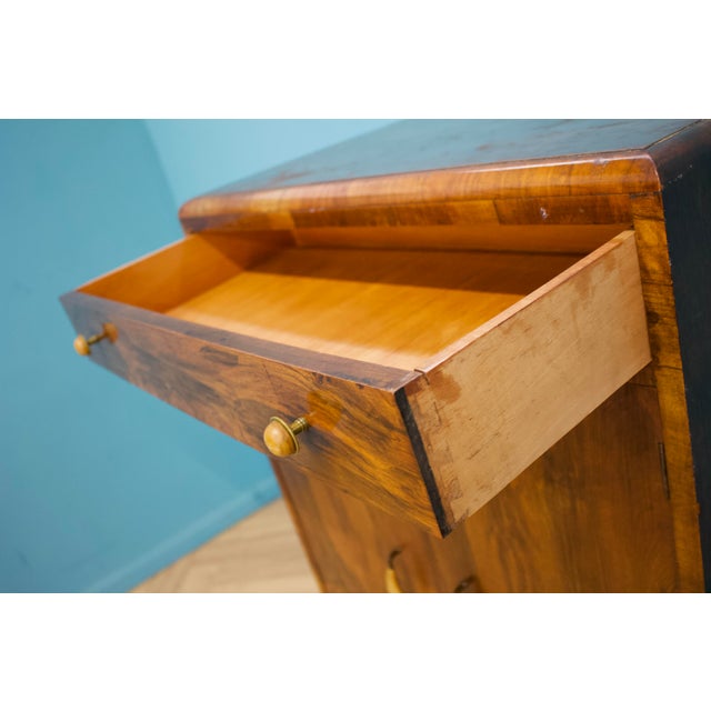 Wood Art Deco Compact Wardrobe in Walnut, 1930s For Sale - Image 7 of 11