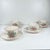 Set of 4 large cups and saucers, "Réverbère" pattern by KG Lunéville Dimensions: 15 cm x 12 cm Total height: 7 cm Saucers:...