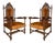 Early 20th Century Vintage Louis XVI Style Spanish Pair of Carved Walnut Armchairs - a Pair For Sale