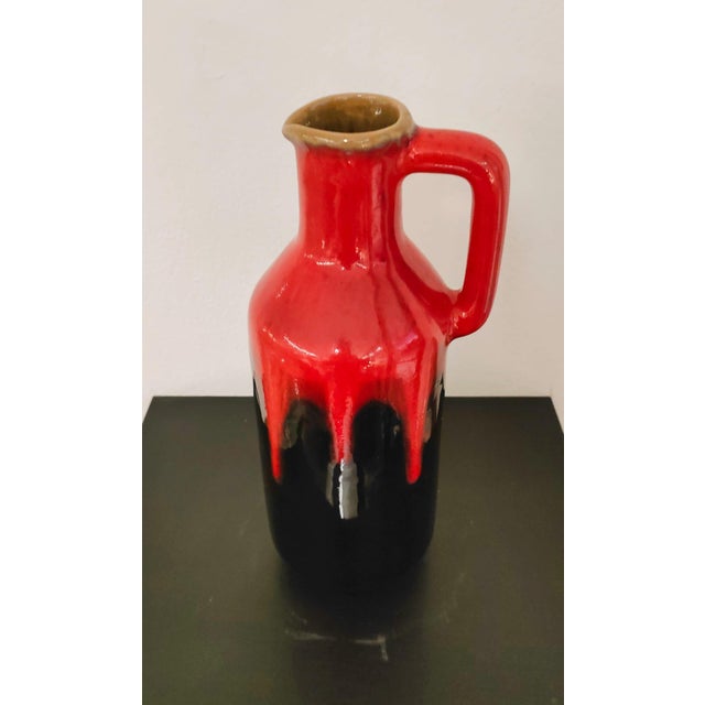 Red and Black Fat Lava Vase from Carstens Tönnieshof, West Germany For Sale - Image 4 of 6