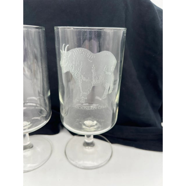 1970s Mid Century Georg Jensen Etched Wildlife Glasses Set of 5 For Sale - Image 5 of 9