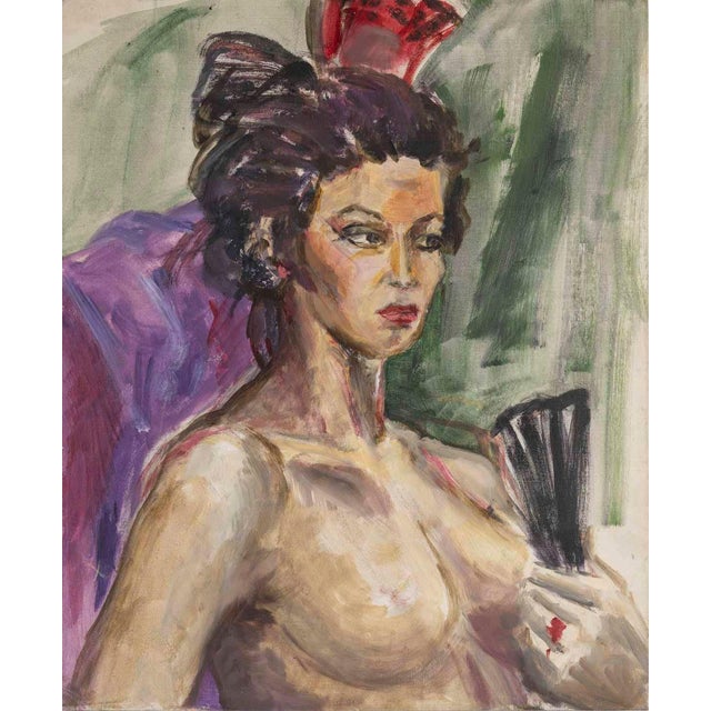 Evelyne Luez, Nude Andalusian Woman, Oil on Cardboard For Sale