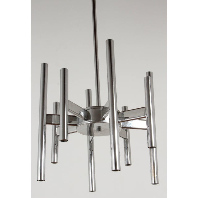1970s 1970s Scolari Eight-Arm Chrome Chandelier For Sale - Image 5 of 10