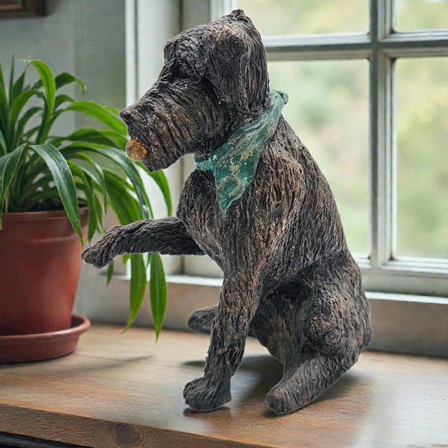 Figurative Vintage Hand Sculpted Terracotta Spinone Italiano Dog Studio Art Sculpture For Sale - Image 3 of 13