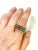 Bochic “Orient” African Ruby & Blue Sapphire Band Ring Set In 18 K Gold & Silver, Size 7.5 For Sale - Image 4 of 5