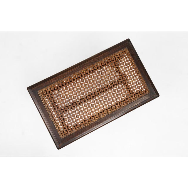 French Wooden Stool with Rattan Top, 1880s For Sale - Image 10 of 13
