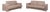 Rolf Benz Set of Three-Seater and Two-Seater Leather Sofas in Cream Beige, Set of 2 For Sale