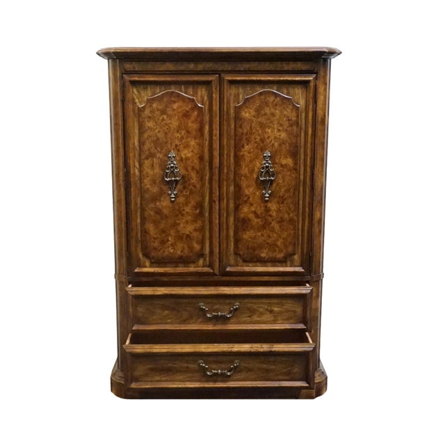 Wood Stanley Furniture Solid Walnut Italian Provincial 40" Door Chest For Sale - Image 7 of 15