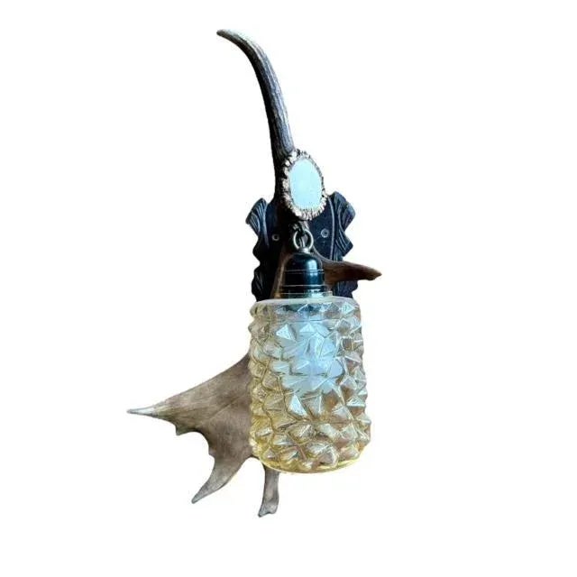 Wood Pair Vintage Antler Sconces for Alpine Mountain Decor For Sale - Image 7 of 11