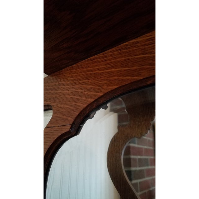 1920s Victorian Golden Tiger Oak Curio Curved 3 Bow Front For Sale - Image 12 of 18