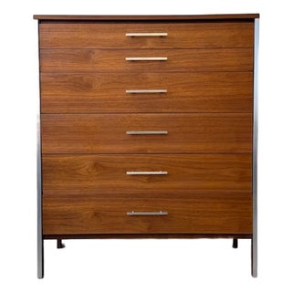 1950s Authentic Paul McCobb for Calvin Furniture "Linear Group" Tall Boy Dresser For Sale