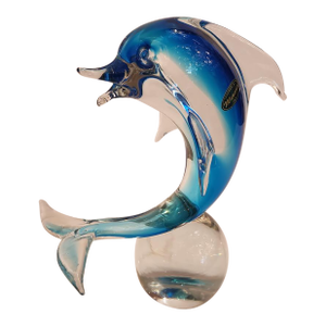 Mid-Century Murano Glass Dolphin Sculpture