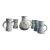 1970s Hand Thrown Pottery Pitcher With Tall Mugs - Set of 6 For Sale