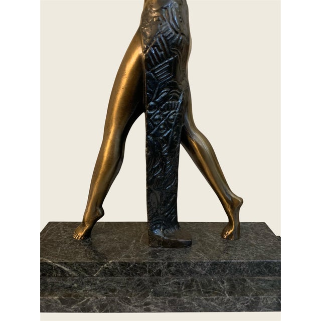 1980s Art Deco Raymonde Guerbe for Max Le Verrier Style Egyptian Lamp by Sarsaparilla For Sale In Philadelphia - Image 6 of 10