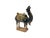 This captivating ceramic sculpture depicts a Bactrian camel rendered in rich sancai-style glazes, capturing the spirit of...