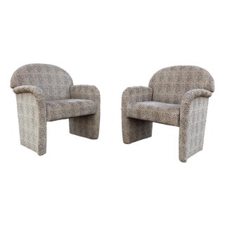 Pair of 1980s Cheetah Print Accent Club Chairs For Sale