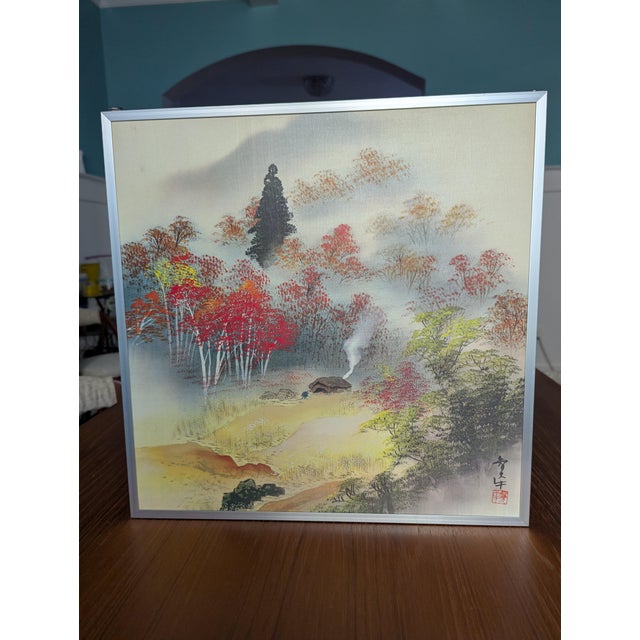 1980s Vintage Japanese Four Seasons Sansui Landscape Prints - Set of 4 For Sale In Atlanta - Image 6 of 17