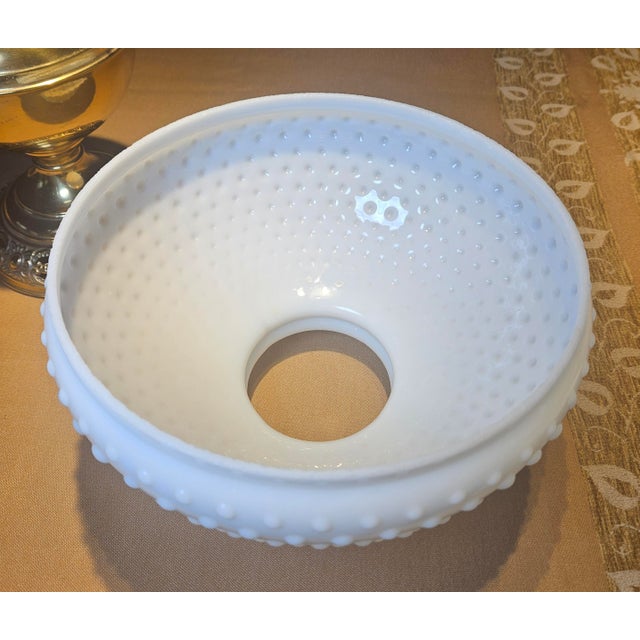 Bradley and Hubbard 1880's "Patent Applied For", Hobnail Milk Glass "Ring of Fire"' Shade For Sale - Image 14 of 18