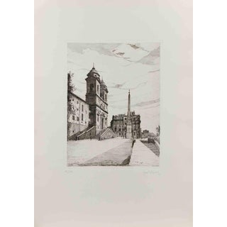 Giuseppe Malandrino, Spanish Steps, 1970, Etching For Sale