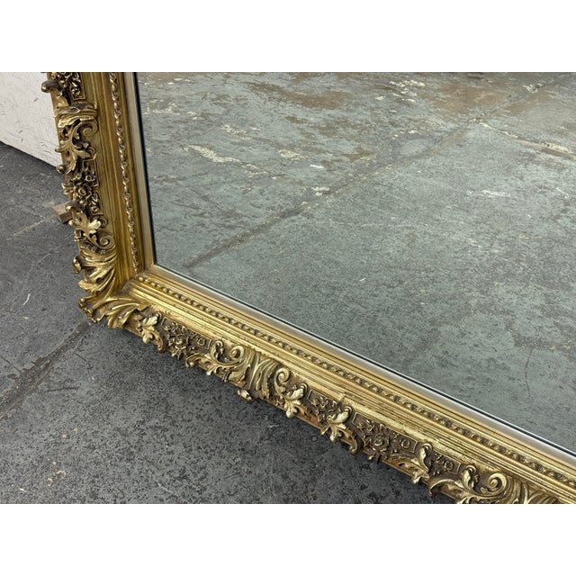 Vintage Gold Finish Ornate Wall Mirror For Sale In San Francisco - Image 6 of 12