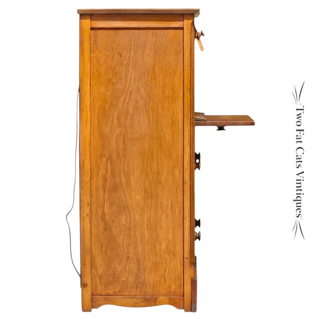 Mid-20th Century Maple "Chest-O-Lite" Dresser & Secretary Desk Combo For Sale - Image 9 of 18