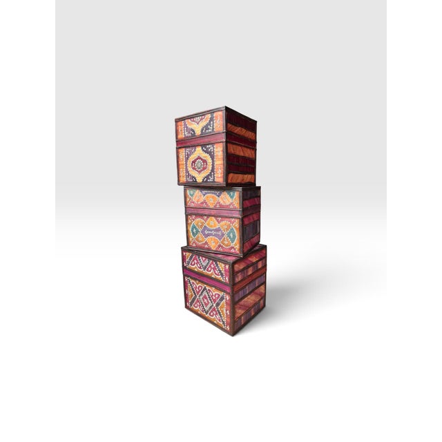 Add rich texture and artisan craftsmanship to your home with this beautiful set of three handcrafted African storage...