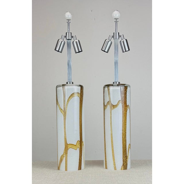 Mid-Century Modern Modern Murano Glass “ Lavica” Table Lamp Pair by Thomas Fuchs / Otium For Sale - Image 3 of 12