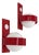 Space Age Wall Lamps in Red & White Glass & Plastic, 1970s For Sale