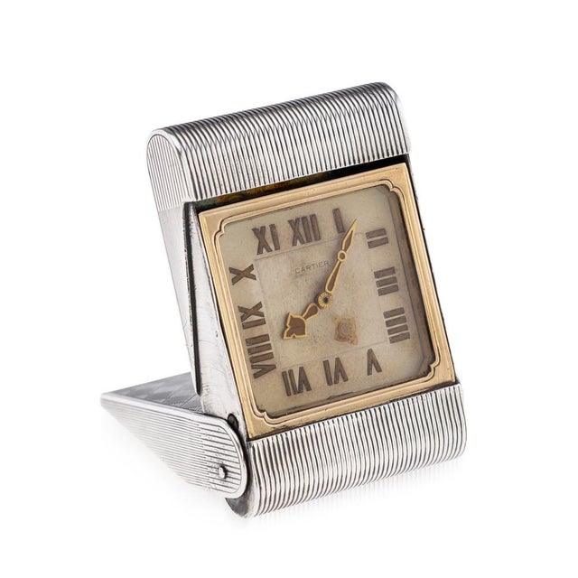 Antique 20th Century Silver Travel Clock from Cartier, 1908 For Sale - Image 11 of 11
