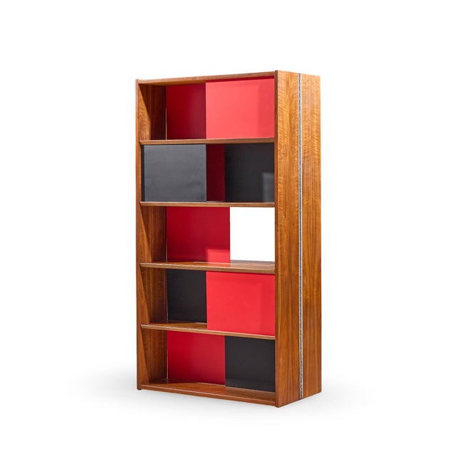 Evans Clark for Glenn of California Mid Century Walnut Room Divider Bookshelf For Sale In Chicago - Image 6 of 8
