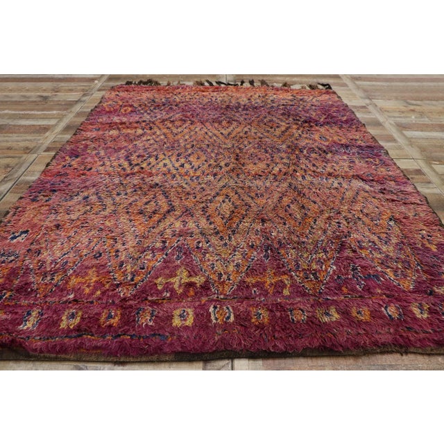 Late 20th Century Vintage Beni MGuild Moroccan Rug, 07'02 X 09'00 For Sale - Image 10 of 12