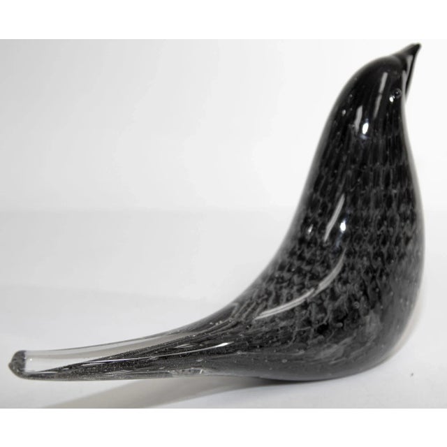 Murano Vintage Murano Art Glass Black Bird Mid Century Modern 1960's For Sale - Image 4 of 13