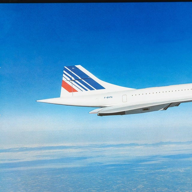 Vintage 20th Century Framed Poster of an Air France Concorde, 1980 For Sale - Image 9 of 14