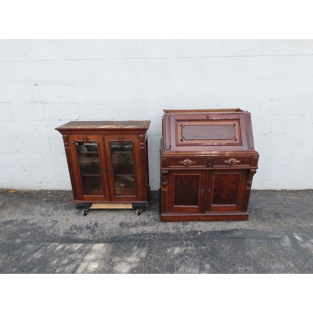 Late 1880s Victorian Eastlake Two Part Tall Secretary Desk 6372 For Sale - Image 18 of 18