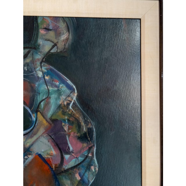Mid-Century Modern Abstract Figure Painting in Acrylic, Unsigned For Sale - Image 9 of 15