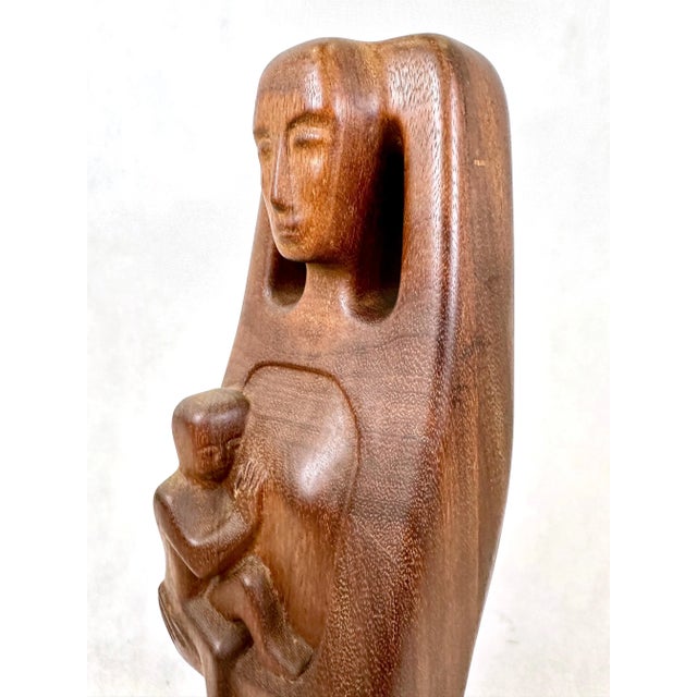 Mid-Century Modern HP, Mid-Century Madonna with Child, 1973, Teak For Sale - Image 3 of 12
