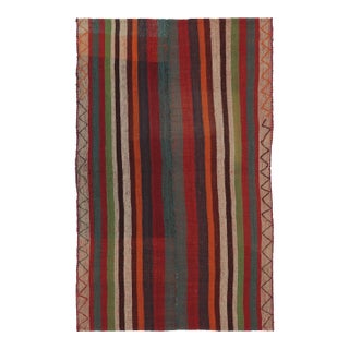 Vintage Persian Kilim, Vibrant Geometric Stripe Patterns - Rug & Kilim For Sale