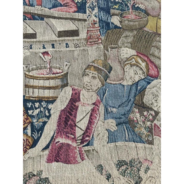 Vintage French Hand Printed Tapestry Vendanges Design, 1950s For Sale - Image 6 of 18