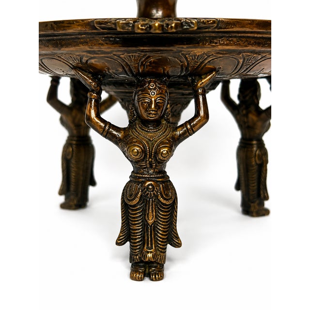 Dancing Ganesha Metal Sculpture on Pedestal Base For Sale In Washington DC - Image 6 of 7