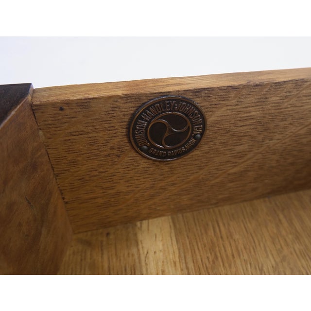 Walnut Round Drum Center Side Table Stand w/ Drawers Johnson Furniture Mint! For Sale - Image 10 of 13